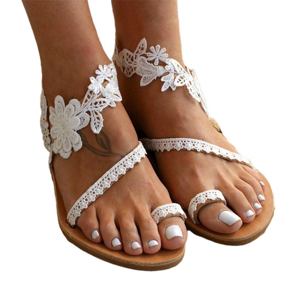 GR | Flat Sandals with Lace Design for Women