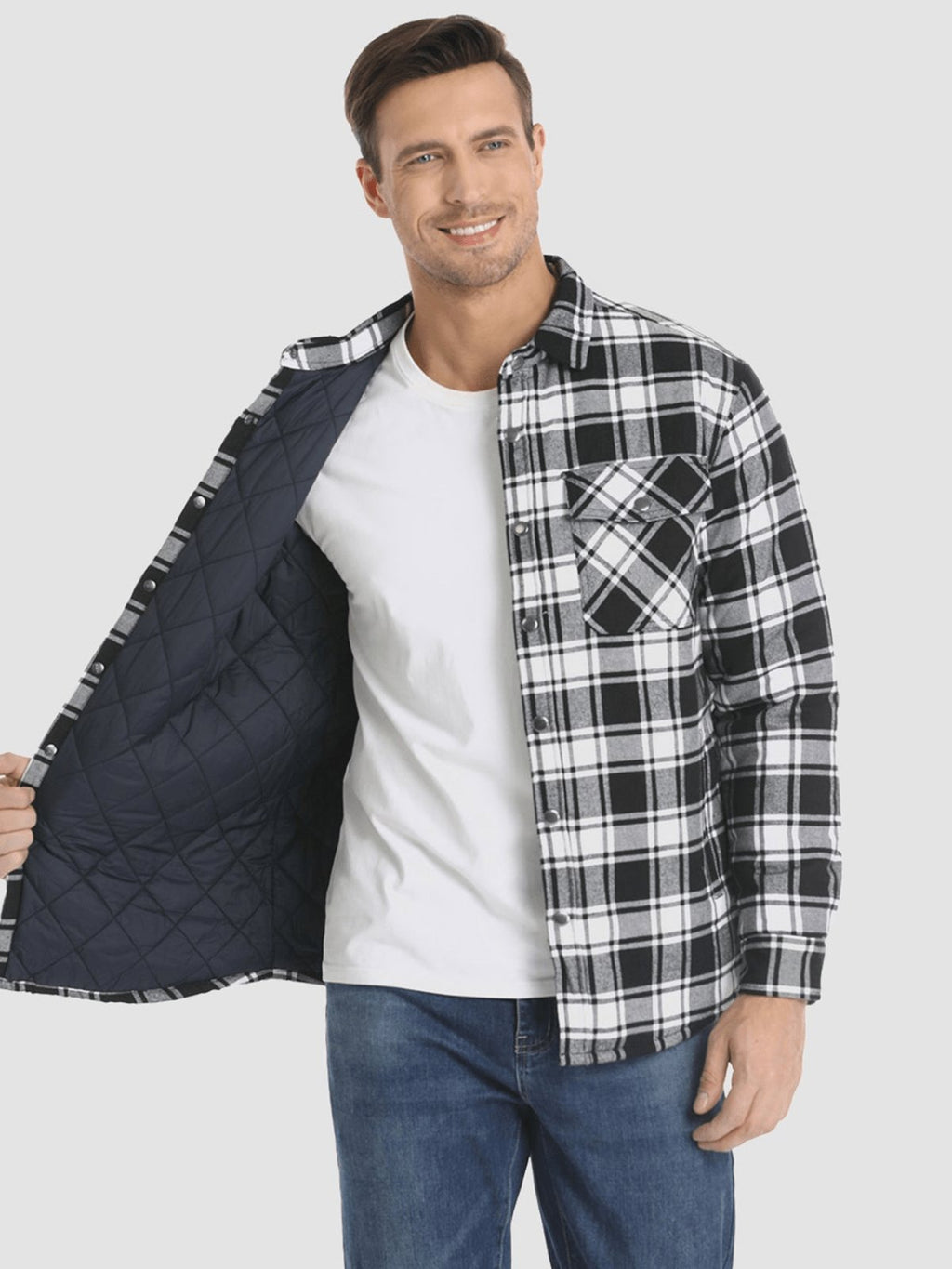GR | Casual long-sleeved striped jacket with buttons