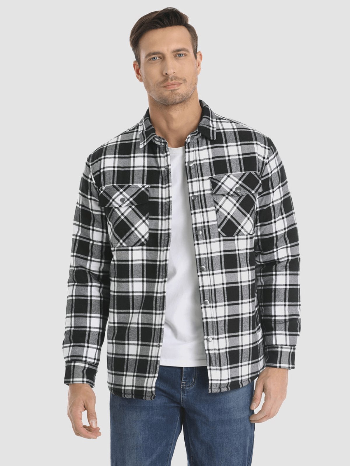 GR | Casual long-sleeved striped jacket with buttons
