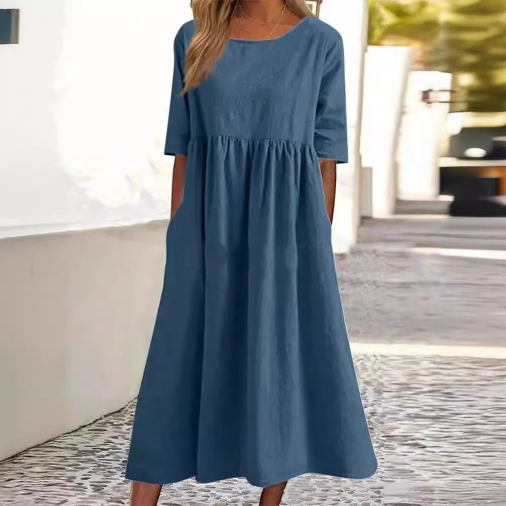 GR | HALBSCHLÜPFEN MIDI-KLEID