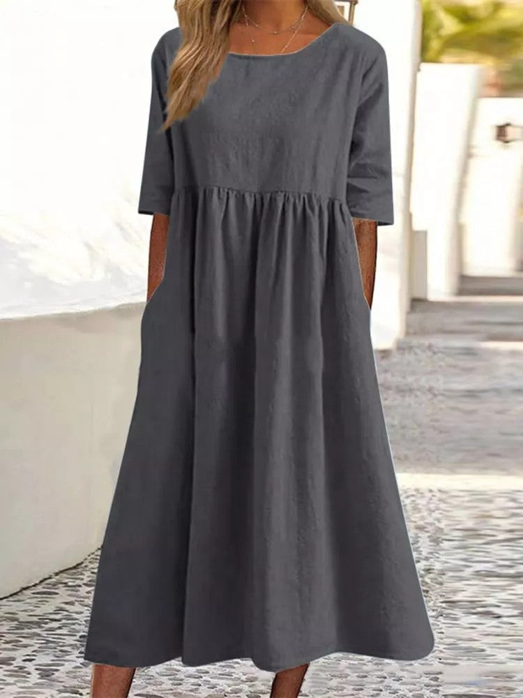 GR | HALBSCHLÜPFEN MIDI-KLEID
