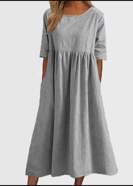 GR | HALBSCHLÜPFEN MIDI-KLEID