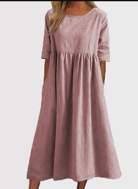 GR | HALBSCHLÜPFEN MIDI-KLEID