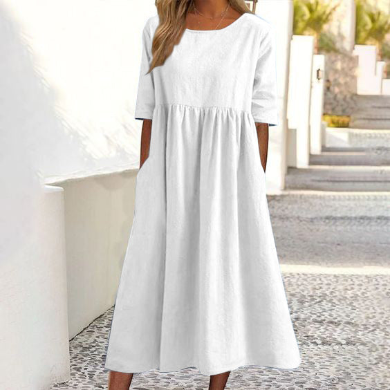 GR | HALBSCHLÜPFEN MIDI-KLEID