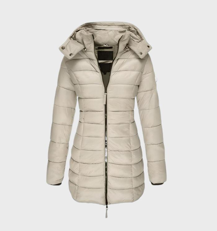 GR - fashionable long coat with soft lining and hood
