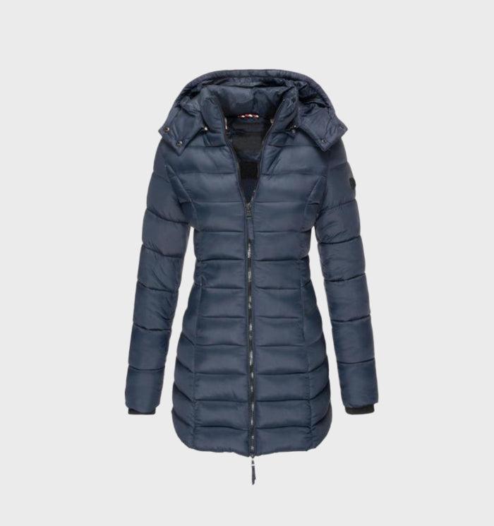 GR - fashionable long coat with soft lining and hood