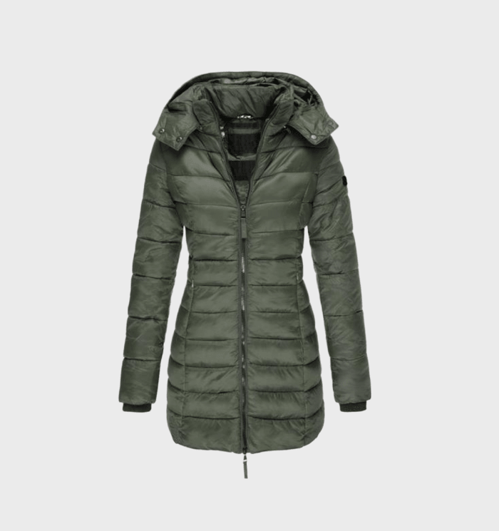 GR - fashionable long coat with soft lining and hood