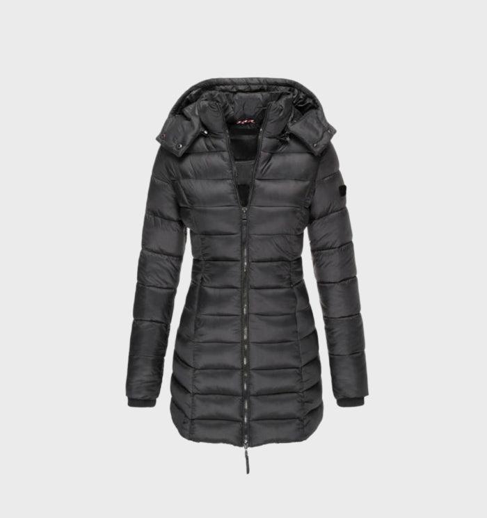 GR - fashionable long coat with soft lining and hood
