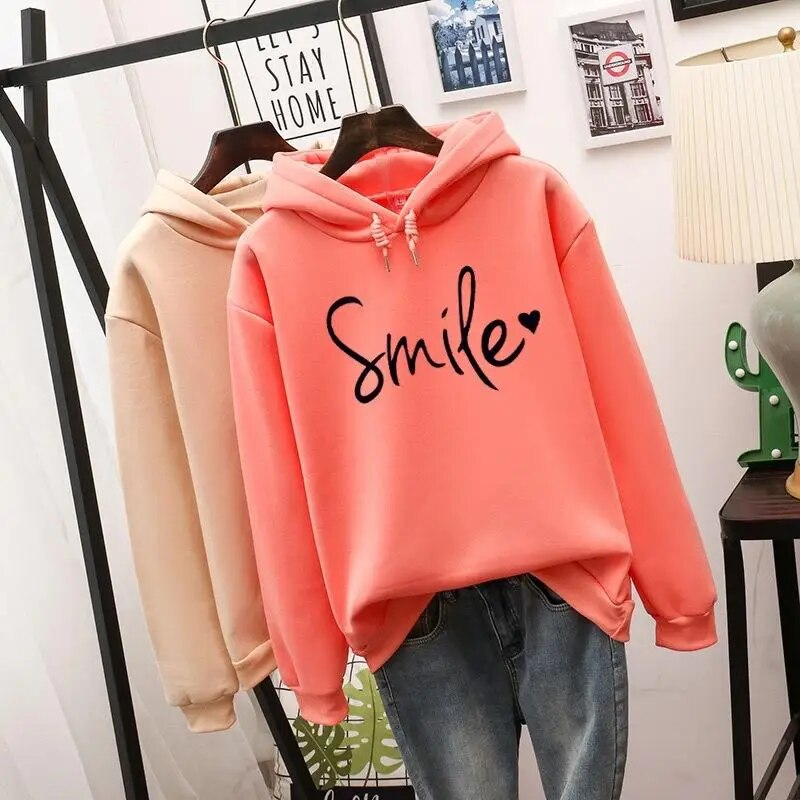 GR | Geschnittener Smile Hoodie Für Frauen