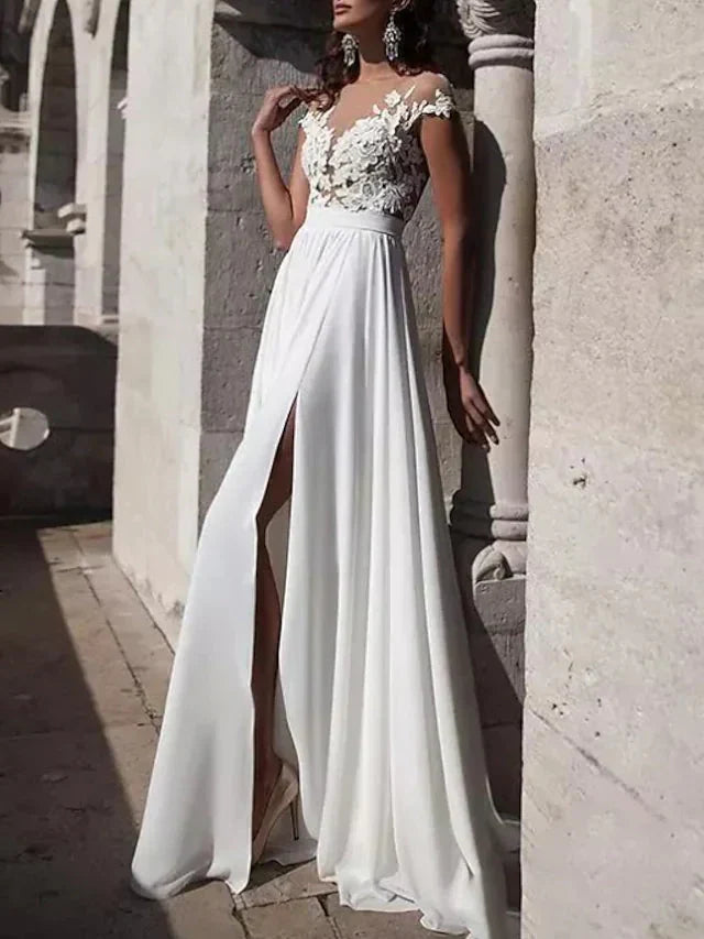 GR | Spitzen-Spalt-Abendkleid