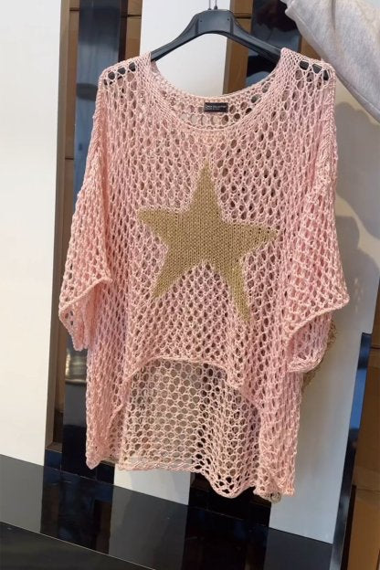 GR | Eleganter Strickpullover Mit Stern Design Für Frauen