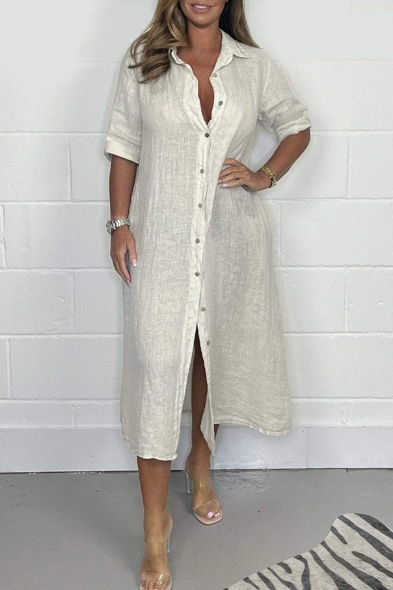 GR | Linen shirt dress
