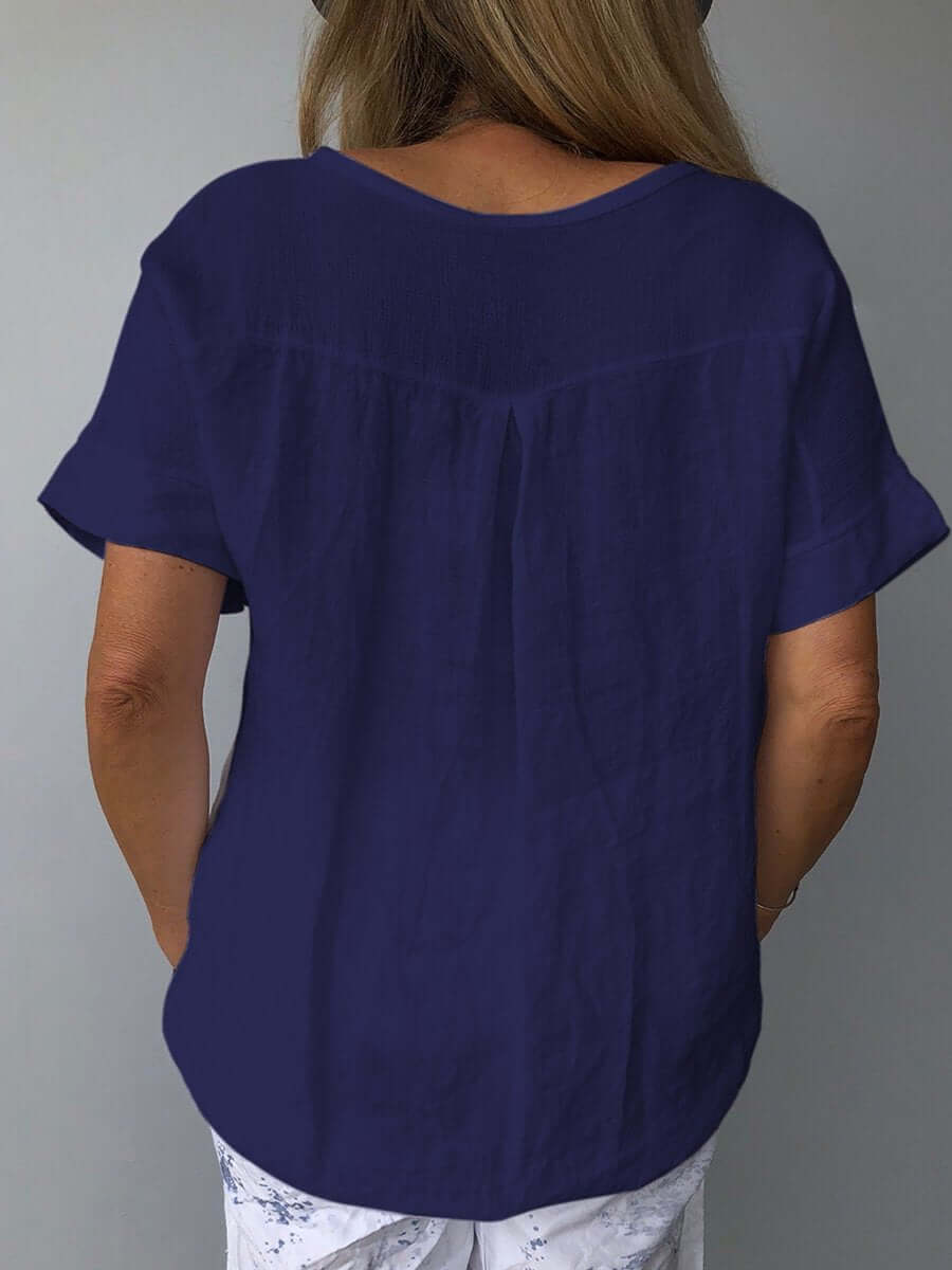 GR | Breathable Cotton Linen Top Casual, Lightweight, Sustainable, Year-Round Style
