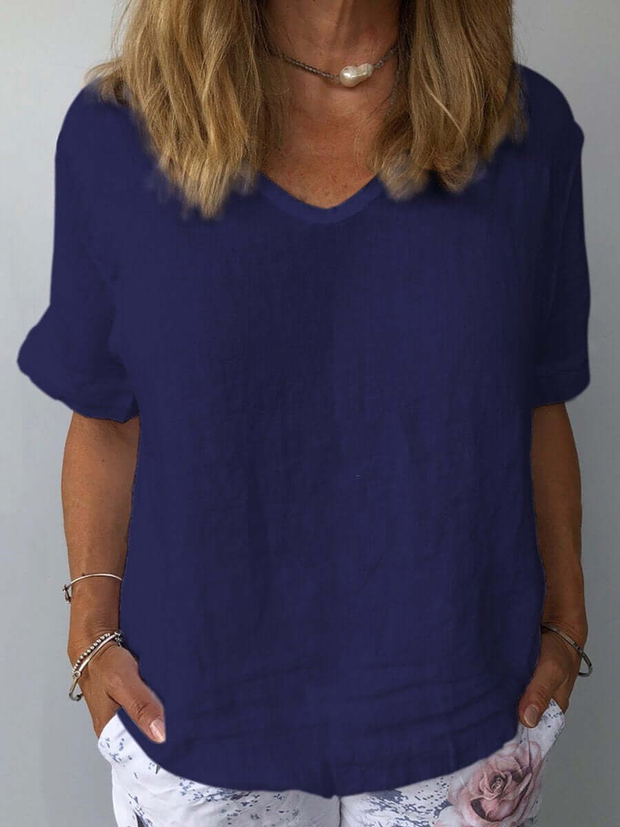 GR | Breathable Cotton Linen Top Casual, Lightweight, Sustainable, Year-Round Style