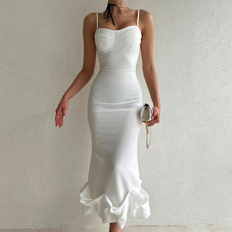 GR - Elegant solid-color slip dress