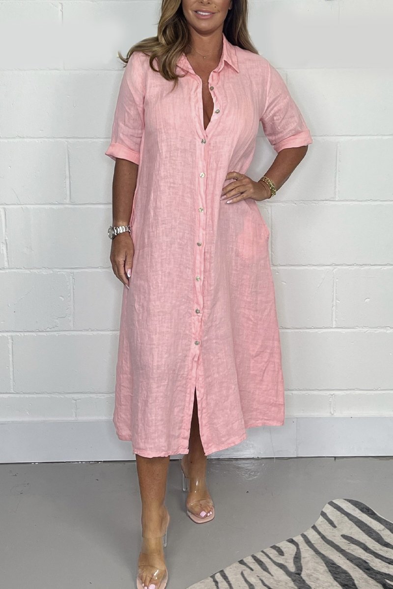 GR | Linen shirt dress
