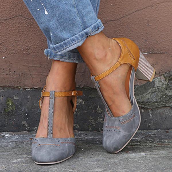 GR | Retro high-heeled sandals