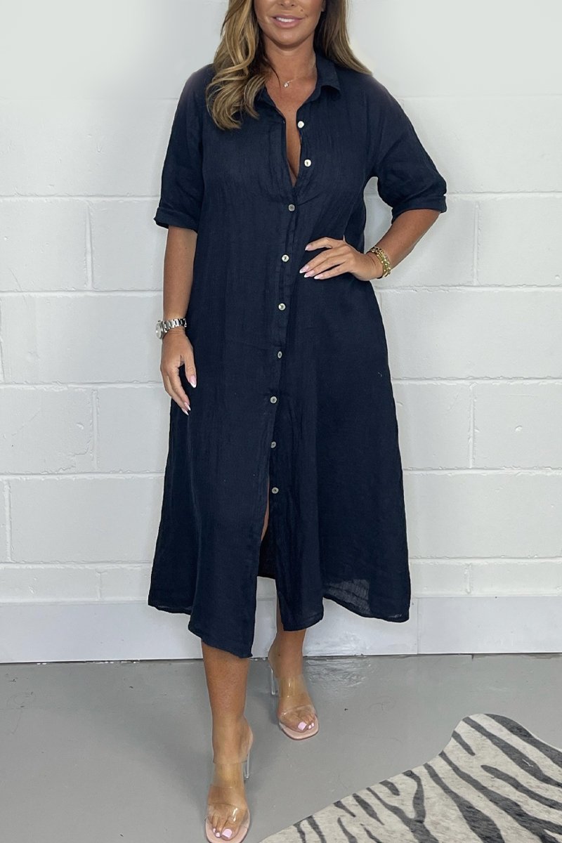 GR | Linen shirt dress