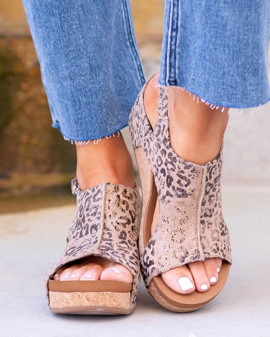 GR - Women's Cork Platform Wedge Sandals with Ankle Strap | Stylish Open Toe Wedge Sandals for Women