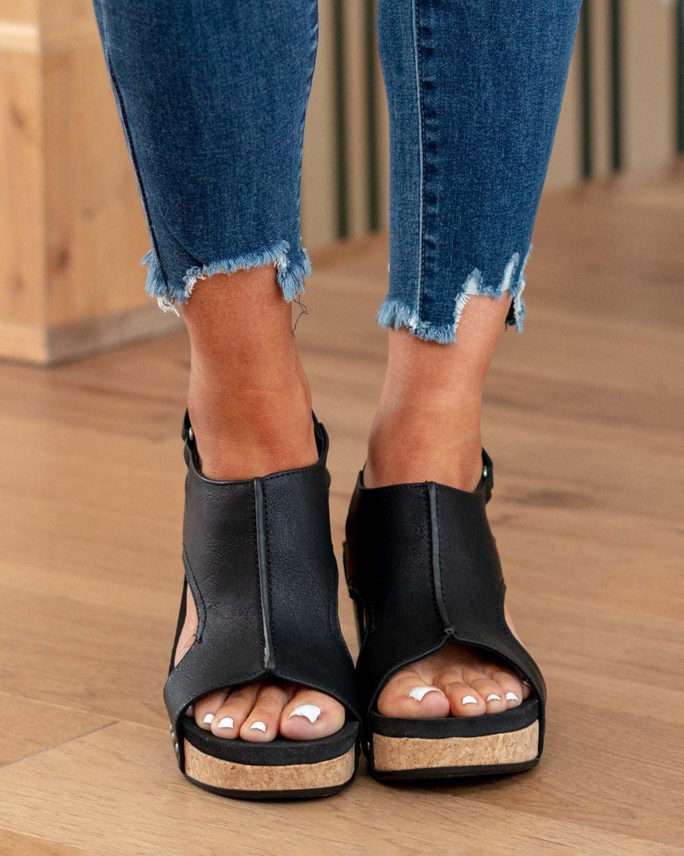 GR - Women's Cork Platform Wedge Sandals with Ankle Strap | Stylish Open Toe Wedge Sandals for Women