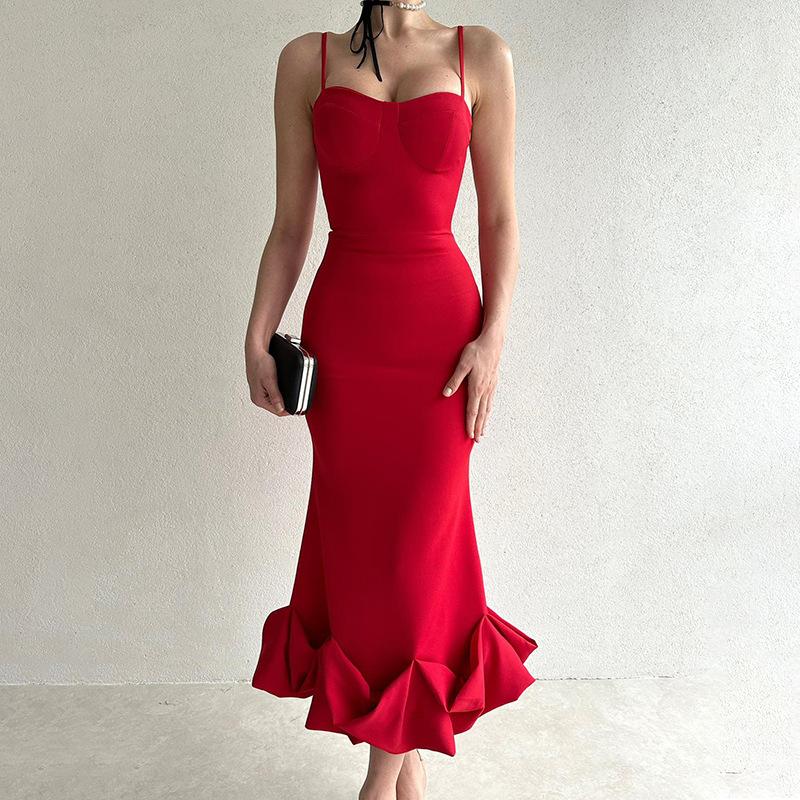 GR - Elegant solid-color slip dress