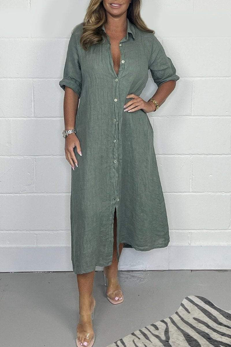 GR | Linen shirt dress