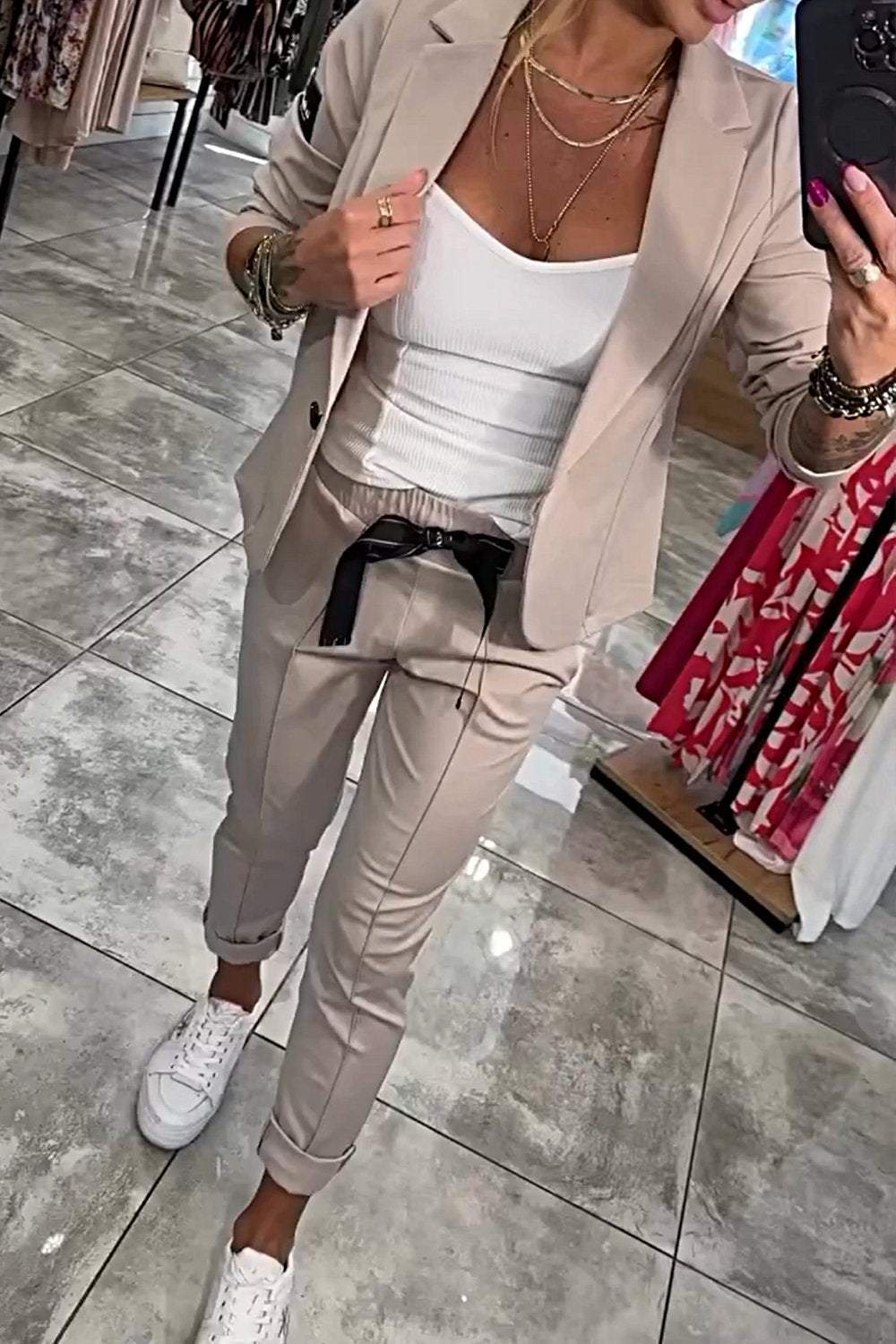 GR | Zweiteiliges Satz Obere Jacke & Elastische Hose