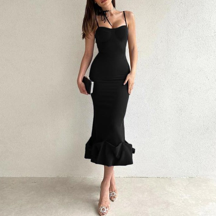GR - Elegant solid-color slip dress
