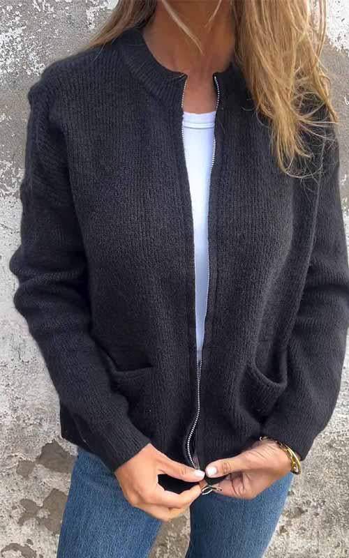 GR | Super soft, warm cardigan with zipper