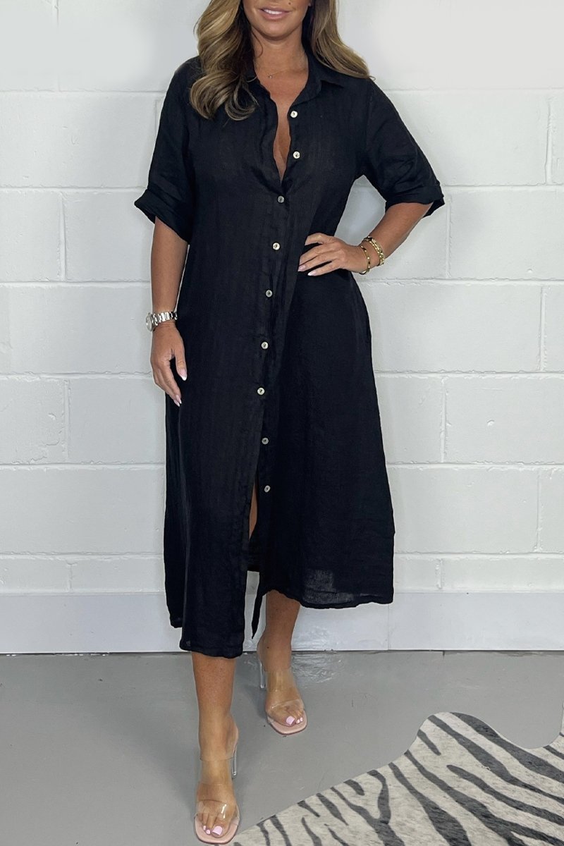 GR | Linen shirt dress