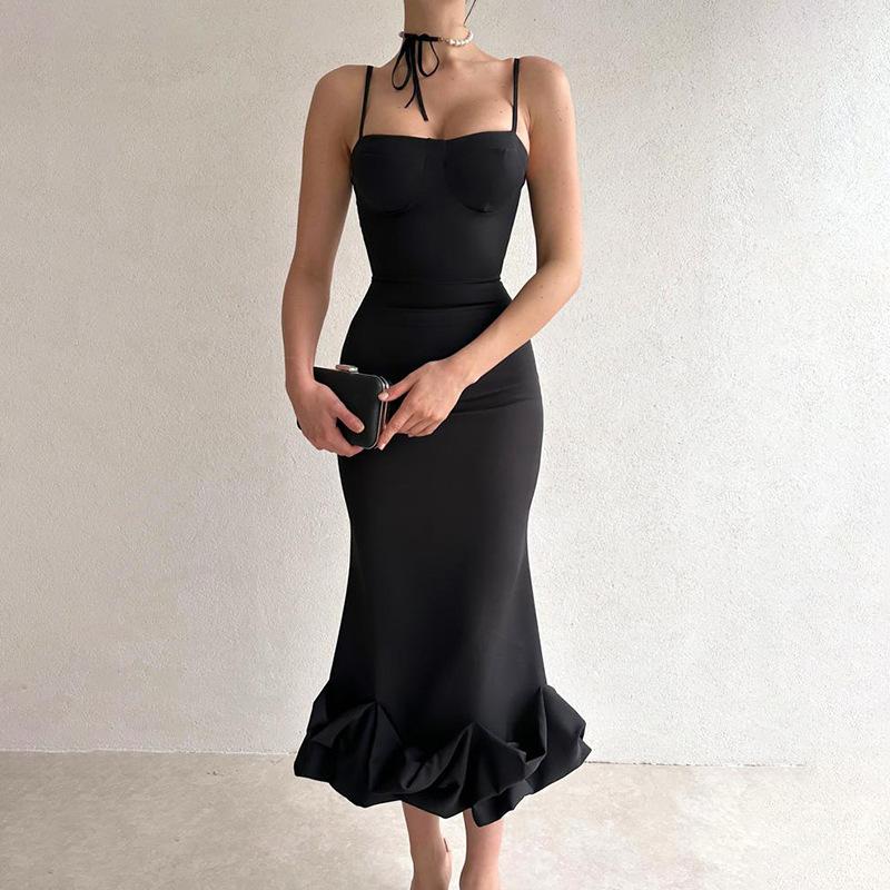 GR - Elegant solid-color slip dress