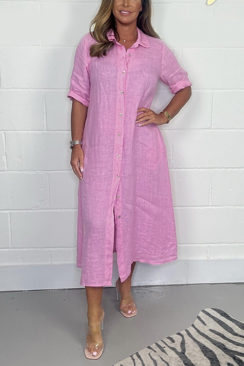 GR | Linen shirt dress