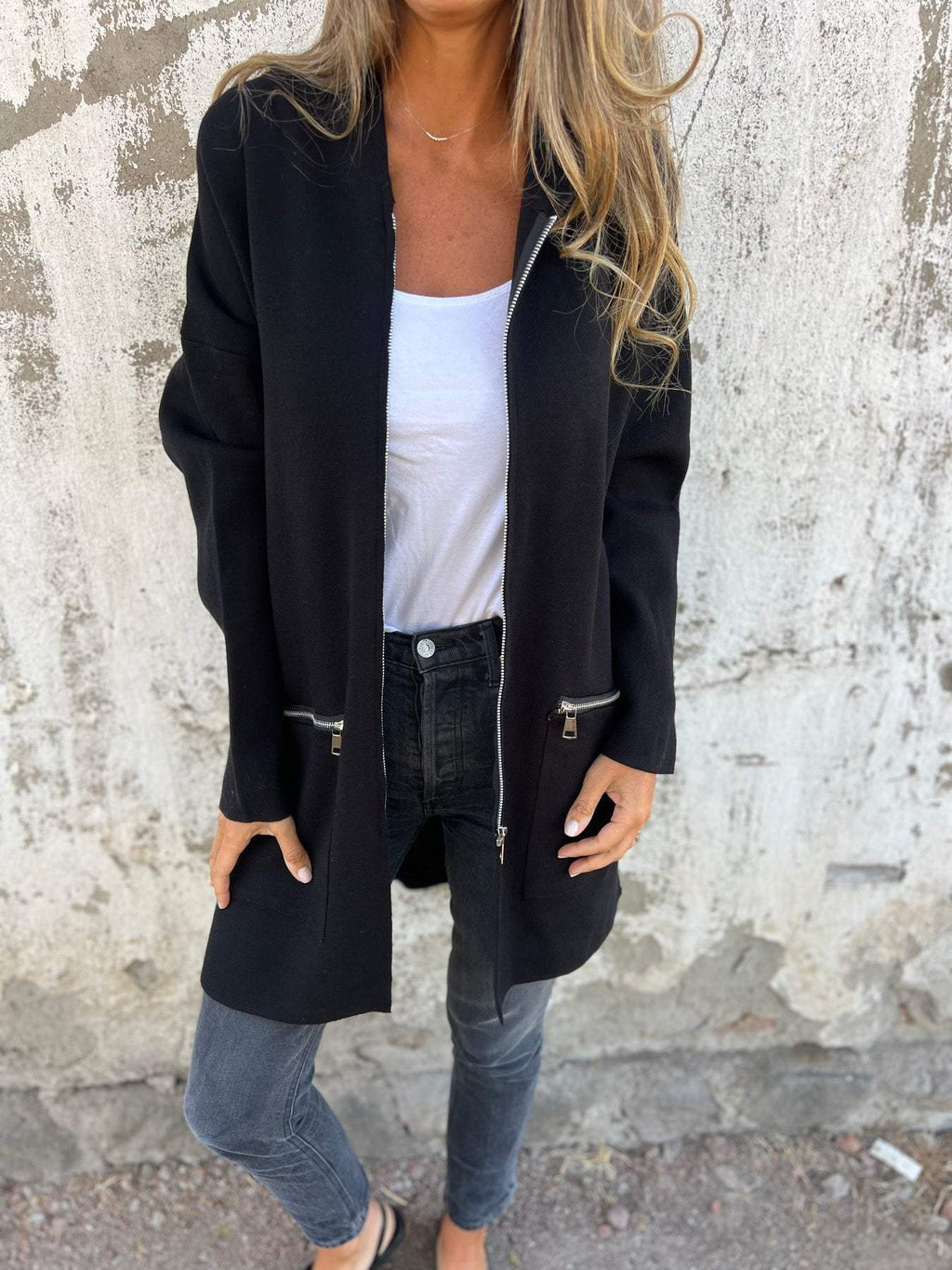 GR | Casual long-sleeved jacket with zipper for women