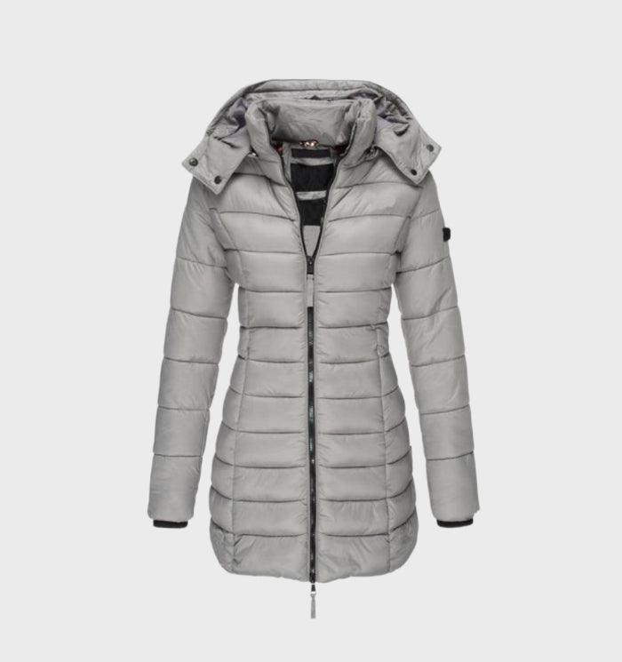 GR - fashionable long coat with soft lining and hood