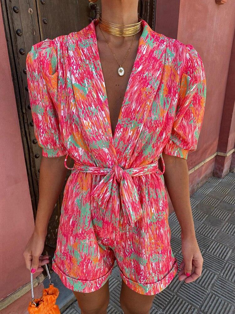 GR | Women's Lightweight Belted Jumpsuit, Breathable, All-Season Casual Chic Outfit