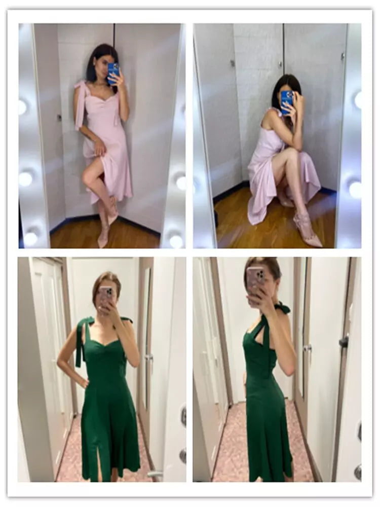 GR | Rückenfreies Korsett Korean Midi-Kleid für Frauen