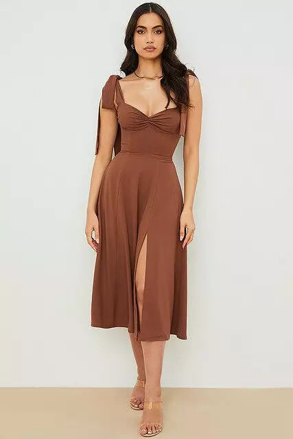 GR | Rückenfreies Korsett Korean Midi-Kleid für Frauen