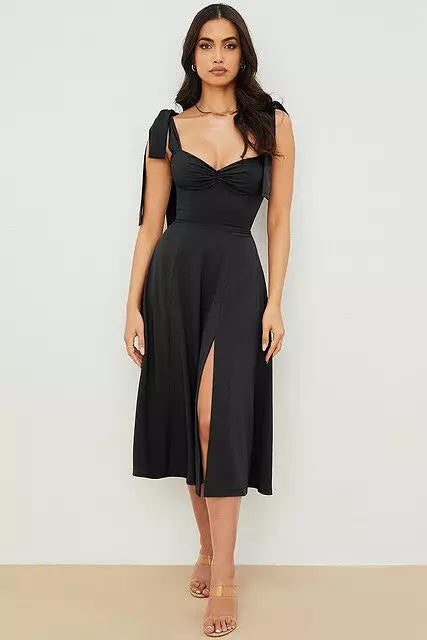GR | Rückenfreies Korsett Korean Midi-Kleid für Frauen