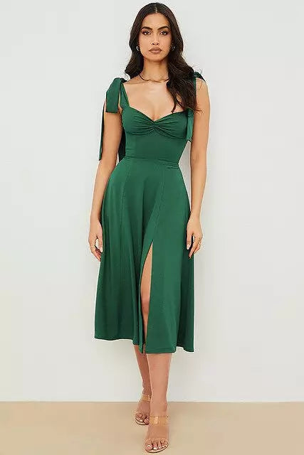 GR | Rückenfreies Korsett Korean Midi-Kleid für Frauen