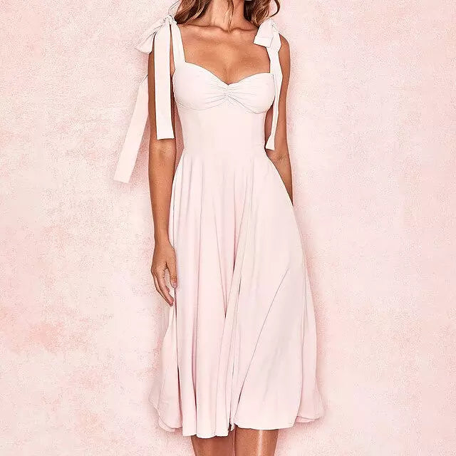 GR | Rückenfreies Korsett Korean Midi-Kleid für Frauen