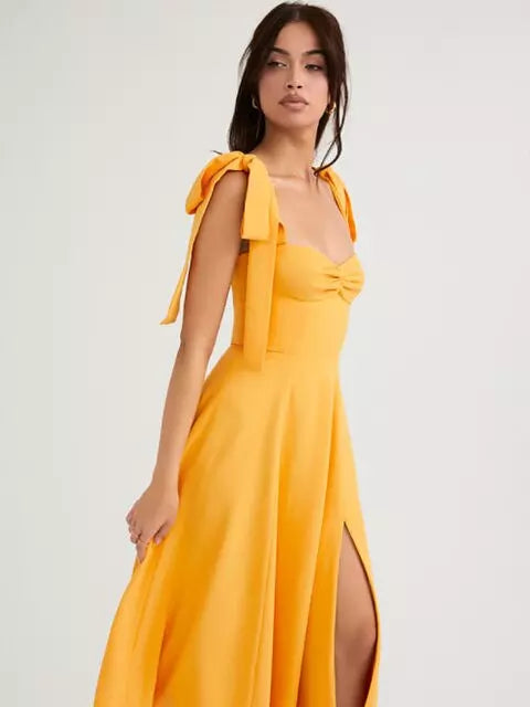 GR | Rückenfreies Korsett Korean Midi-Kleid für Frauen