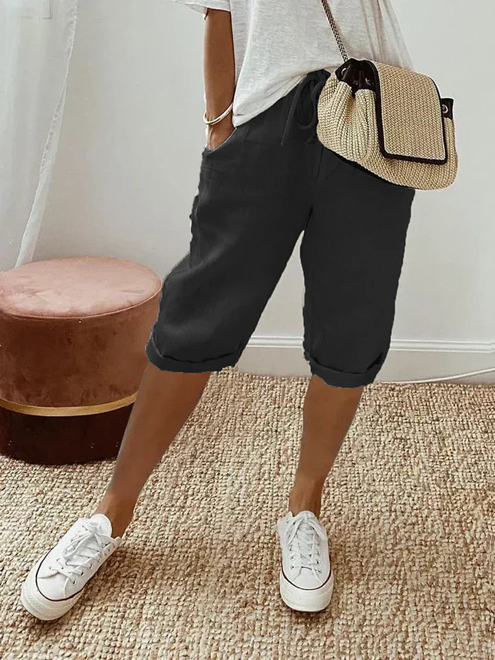 GR | Shorts aus Baumwolle und Leinen für Frauen