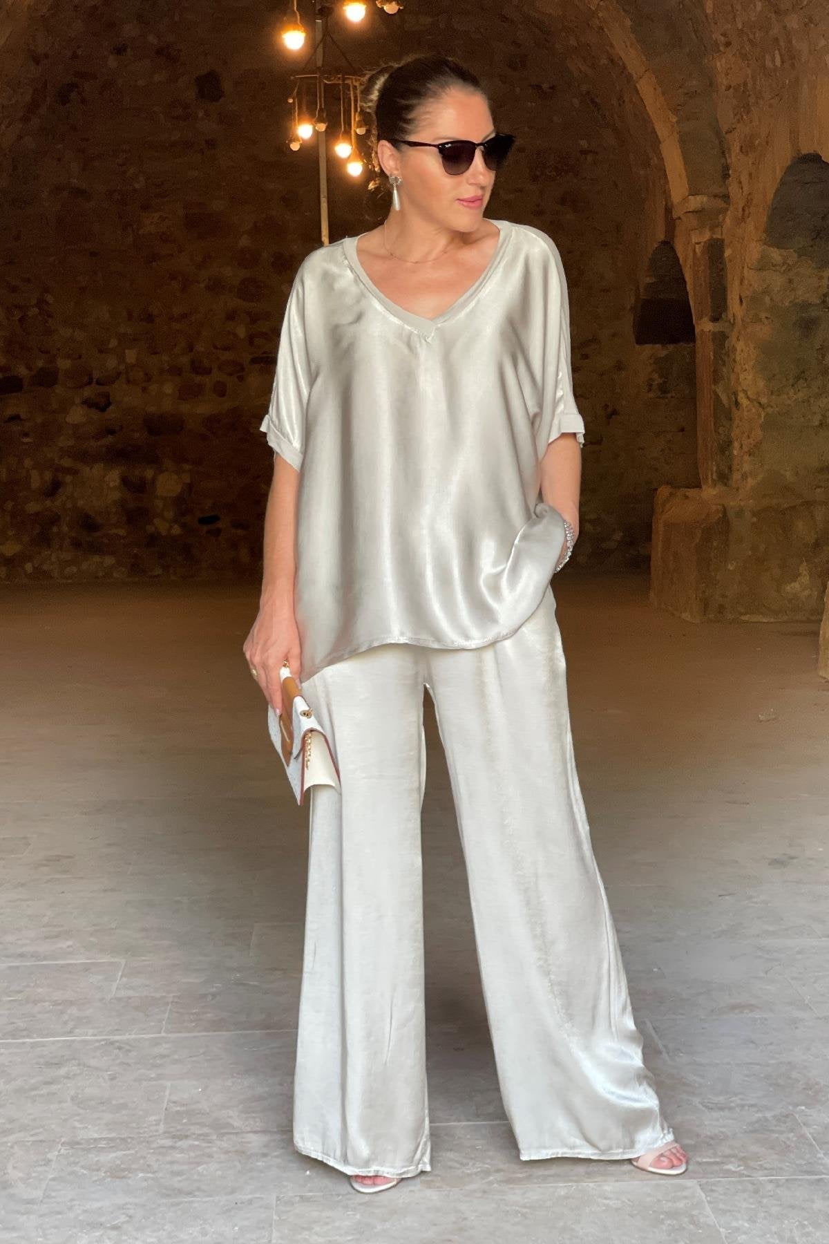 GR | V-neck 2-piece set