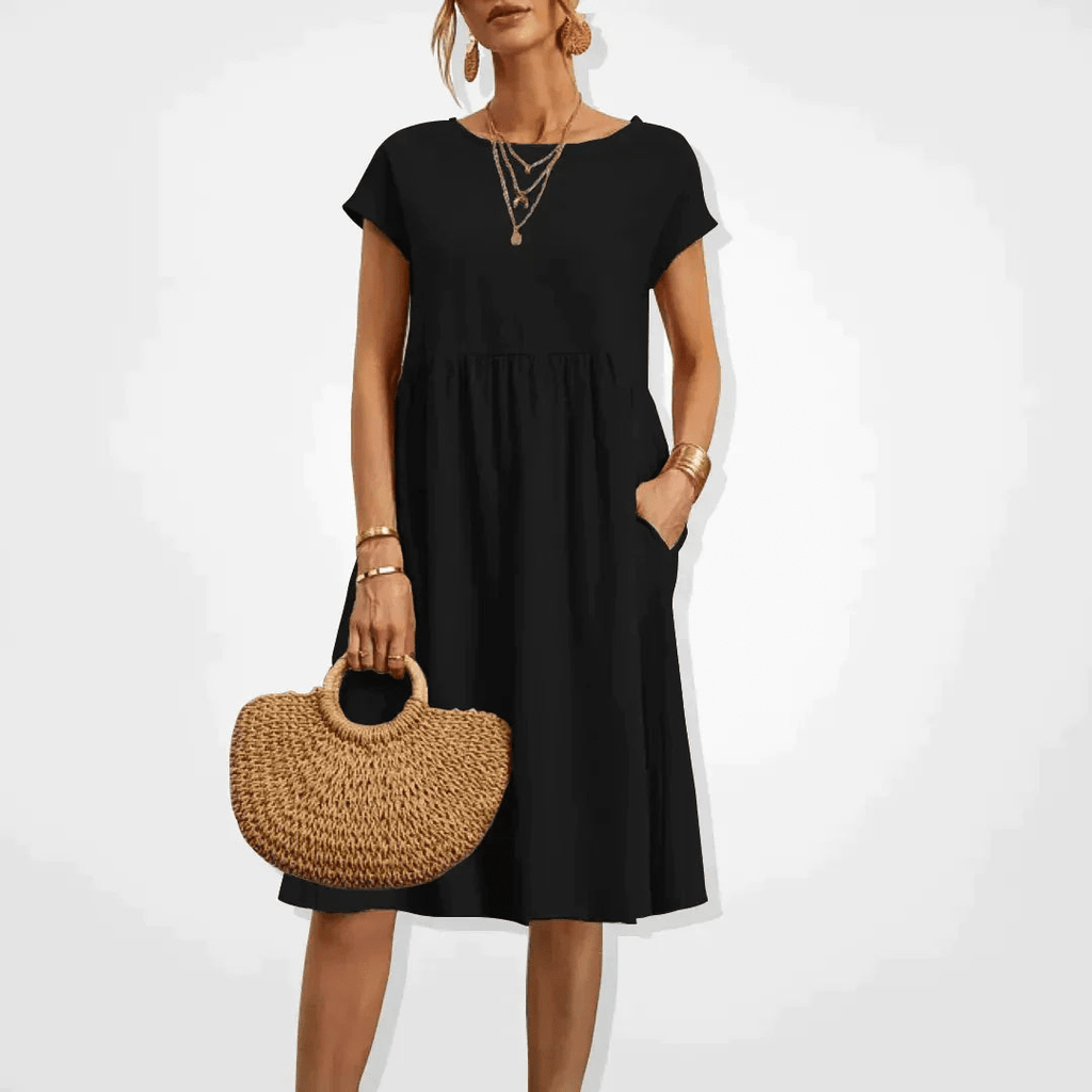 GR | Damen Kleid Stilvolles Midi Kleid Sommerliche Eleganz