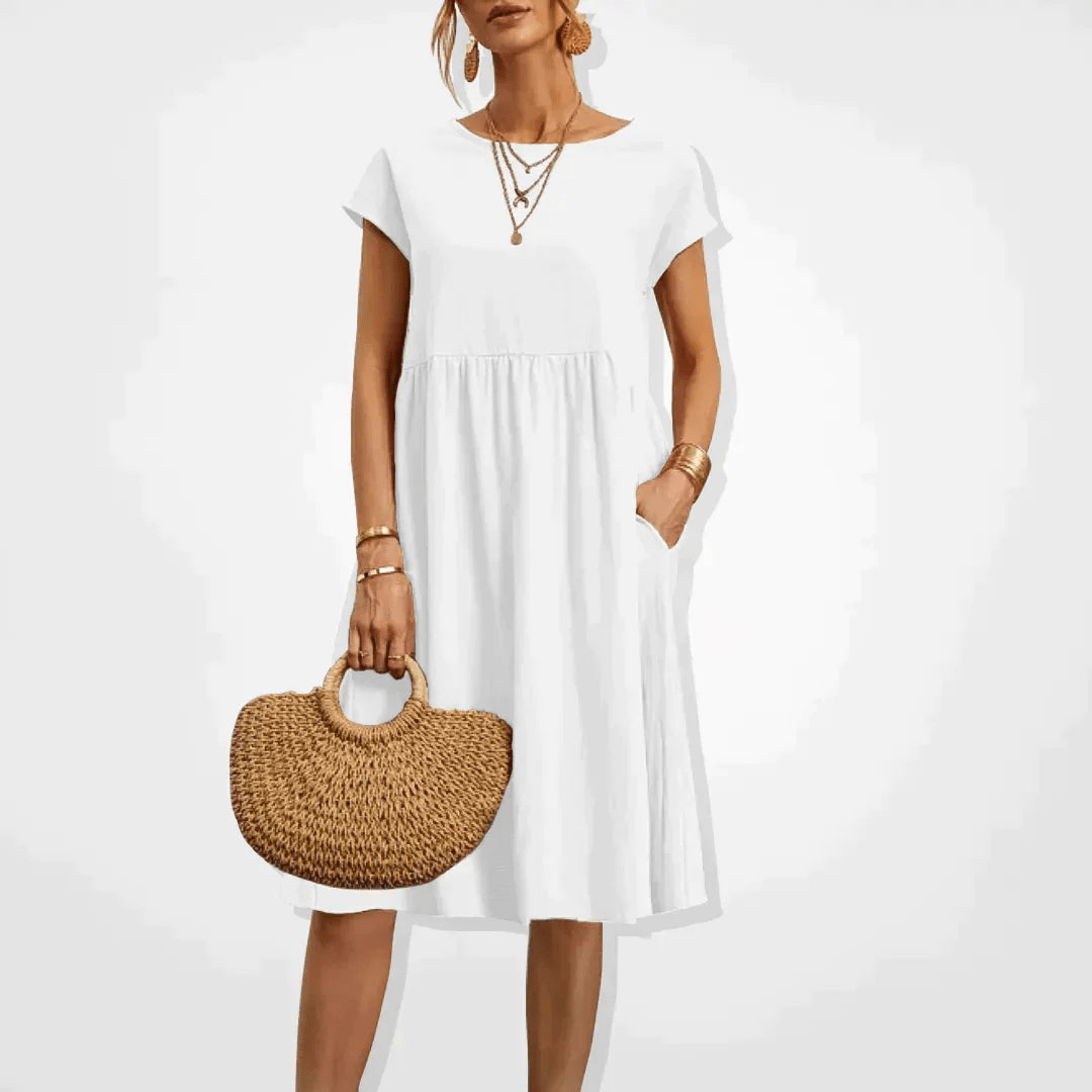 GR | Damen Kleid Stilvolles Midi Kleid Sommerliche Eleganz