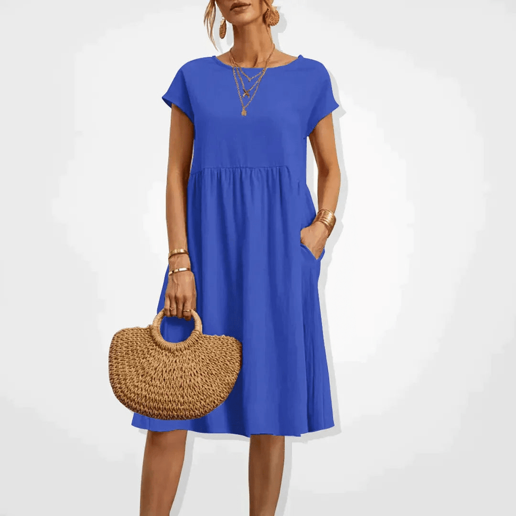 GR | Damen Kleid Stilvolles Midi Kleid Sommerliche Eleganz