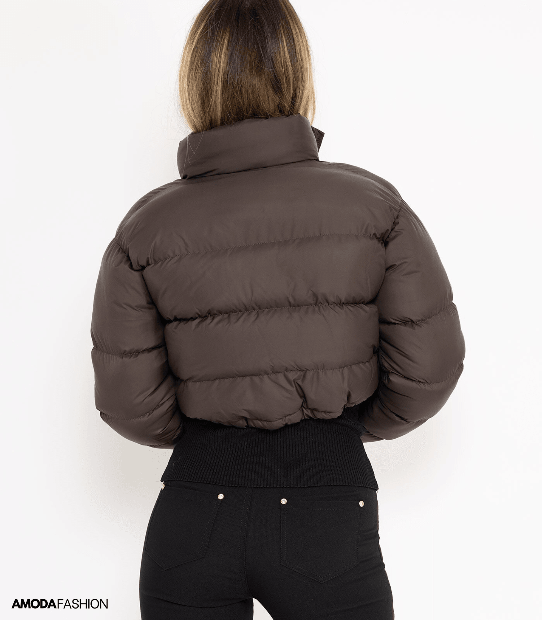 Puffer jacket with drawstring