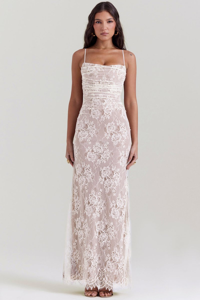 GR | With Floral Lace and Shoulder-On Design for Women