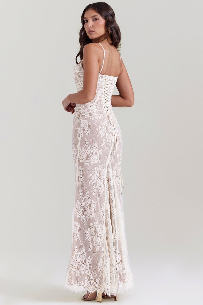 GR | With Floral Lace and Shoulder-On Design for Women