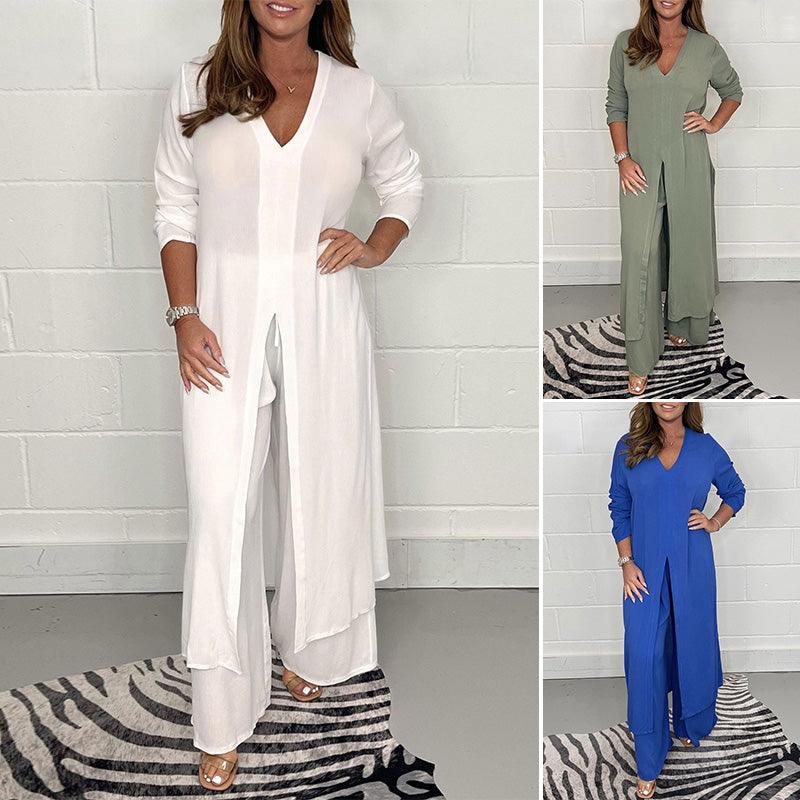 GR | Two-piece leisure suit with long top and matching trousers